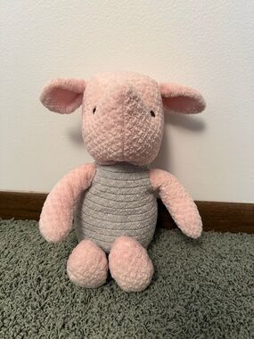 Vintage Disney Pink Chenille Plush Piglet Stuffed Animal